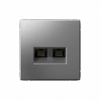 ARTGALLERY РОЗЕТКА двойная компьютерная RJ45+RJ45, кат. 5е, механизм, СТАЛЬ
