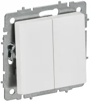 BRITE Выключатель 2-клавишный 10А ВС10-2-0-БрАБ арктический белый IEK