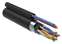 Витая пара F/UTP кат 5е 4 пары 24AWG solid LDPE + каб пит 2x0.75мм кв чер 305м