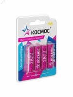 Аккумулятор R6 (АА) 2800mAh Ni-MH 4 на блистере, КОСМОС (KOCR6NIMH2800mAh4BL)