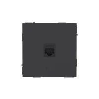 Компьютерная розетка RJ-45 без шторки, кат.5е одинарная, KANT, черный уголь