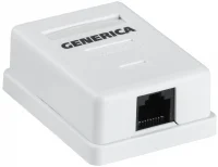 Розетка информационная настенная RJ45 категории 5Е UTP 1 порт GENERICA