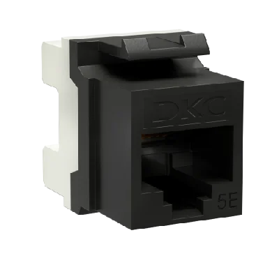 Модуль Keystone RJ45 CAT5E неэкр180 градусов черный