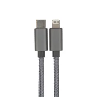 Кабель Type-C - Lightning PD, 1m, nylon, gray