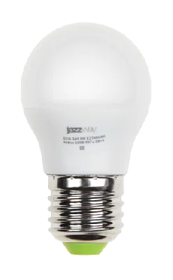 Лампа светодиодная LED 5Вт E27 400Лм белый матовая шар 230V/50Hz ECO