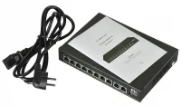 Коммутатор неуправляемый PoE 8 портов 10/100 Мб/с, 2хRJ45, 120 Вт