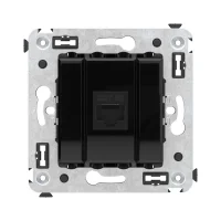 Avanti Компьютерная розетка RJ-45 без шторки в    стену, кат.5е одинарная, Черный квадрат
