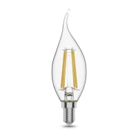 Лампа светодиодная филаментная LED 11 Вт 810 лм 2700К свеча на ветру теплый E14 AC 220В прозрачная колба Black Filament
