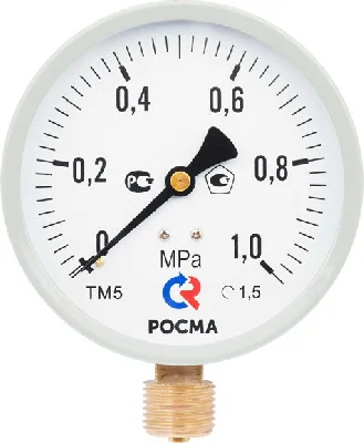 Манометр М2 радиальный ТМ-510Р.00 0...1.0 МРа М20х1.5 кл.т 1.5 ,цвет-серый