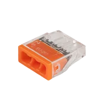 Клеммы монтажные PTC-3P 2273-203 450V 32A 0,14-4.0mm2 , 3 отверстия,  прозрачные, 100 шт.