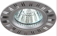 Светильник встраиваемый алюминиевый KL33 AL/SL/1 MR16 12V 50W серебро ЭРА