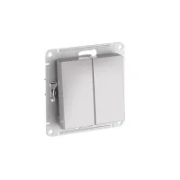ATLASDESIGN AQUA 2-клавишный ПЕРЕКЛЮЧАТЕЛЬ IP44, сх.6, 10АХ, быстрозажимные клеммы, АЛЮМИНИЙ