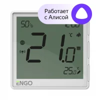 Терморегулятор универсальный белый, с модулем Zigbee, с питанием 230, со встроенным датчиком влажности, с возможностью подключения датчика пола