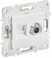 SKANDY Розетка двойная TV+RJ45 кат.6E SK-A15W арктический белый IEK