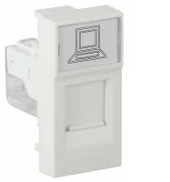 Розетка модульная компьютерная RJ-45 45х22.5мм белая