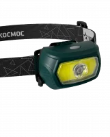 Фонарь налобный аккум/3Вт+5ВтCOB/кол. линза/съемн Li-ion18650 1200mAh/USBшн typeC