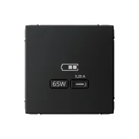 ARTGALLERY USB розетка тип-С 65Вт высокоскор.заряд. QC, PD, механизм, карбон