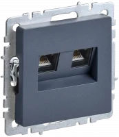 BRITE Розетка двойная RJ11+RJ45 кат.5E РК/Т12-БрМ маренго