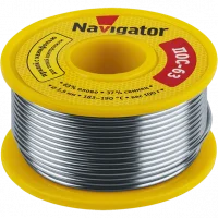 Припой NEM-Pos05-63K-1-K100 (ПОС-63, катушка, 1 мм, 100 гр) Navigator