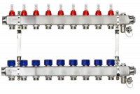 Коллекторная группа SSM-9RF set 9 контуров 1'X3/4' с расходомерами и кронштейнами