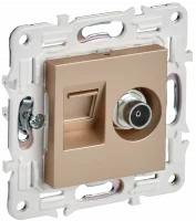 SKANDY Розетка двойная TV+RJ45 кат.5E SK-A14Sa песочный IEK