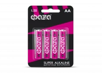 Элементы питания алкалиновые LR 6 (AA) ФАZА Super Alkaline (4 шт. на блистере)