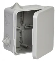 Коробка расп. КМ41256 100х100х50мм о/к IP54 8 вв. (7035)