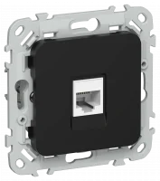 FLITE Розетка компьютерная RJ45 категория 5Е UTP РК5е-1-0-ФлЧ черный IEK