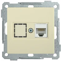 РK10-1-Б Розетка компьютерная RJ45 Cat5e BOLERO кремовый