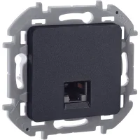 Розетка компьютерная RJ45 категория 6 UTP антрацит INSPIRIA
