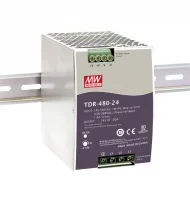 Блок питания AC-DC, 480Вт, ККМ, 3-х фазный, вход 340-550В AC, 47-63,480-780В DC, выход 24В,20A, рег. вых 24-28В, в кожухе на DIN-рейку