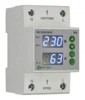 Реле контроля напряжения и тока L+N (230В AC) 63А