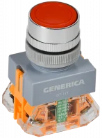 Кнопка D7-11T d=22мм 1з+1р с фикс. кр. GENERICA