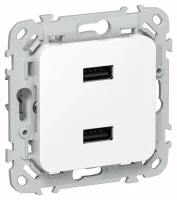 FLITE Розетка USB A+A 3,1А РЮ-2-ФлБ белый IEK