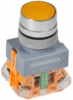 Кнопка D7-11T d=22мм 1з+1р с фикс. жел. GENERICA