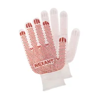 Перчатки х/б белые нейлоновые, REXANT