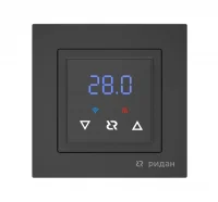 Терморегулятор Ридан Classy c Wi-Fi, с комбинацией датчиков, черный матовый, 16А