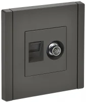 FORTE&PIANO Розетка двойная TV+RJ45 кат.5E FP336 серый IEK