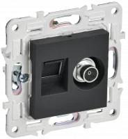 SKANDY Розетка двойная TV+RJ45 кат.5E SK-A14G графит IEK