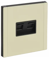 FORTE&PIANO Розетка компьютерная двойная RJ45 кат.5E FP833M металл слоновая кость IEK