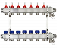 Коллекторная группа SSM-7RF set 7 контуров 1'X3/4' с расходомерами и кронштейнами