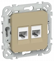 FLITE Розетка 2-местная компьютерная RJ45 категория 5Е UTP РК5е-2-0-ФлХ хаки IEK