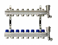Коллекторная группа FHF-8R set 8 контуров 1'x3/4' c воздухоотводчиками и кронштейнами