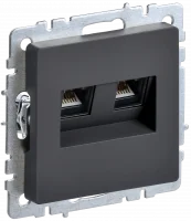 BRITE Розетка компьютерная двойная RJ45 кат.5E РК10-2-БрГ графит