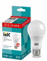 Лампа светодиодная A60 груша 8Вт 24-48В 4000К E27 IEK