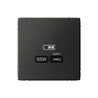 ARTGALLERY USB розетка тип-С 65Вт высокоскор.заряд. QC, PD, механизм, базальт