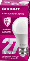 Лампа светодиодная 27вт OLL-A60-27-230-4K-E27 PRO 90-240В ОНЛАЙТ