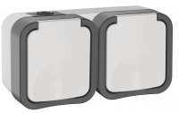 Розетка 2-местная горизонтальная TORS 16А IP55 белый