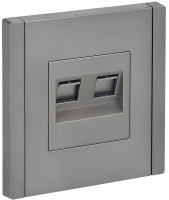 FORTE&PIANO Розетка двойная RJ11+RJ45 кат.5E FP535 сталь IEK